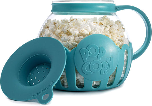 Ecolution Patented Micro-Pop Microwave Popcorn Popper with Temperature Safe Glass, 3-in-1