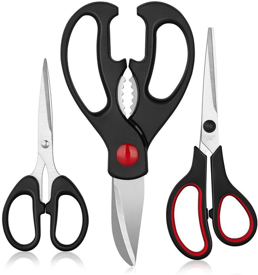 `QtoiKce Kitchen Shears Set – 3 Pack Stainless Steel