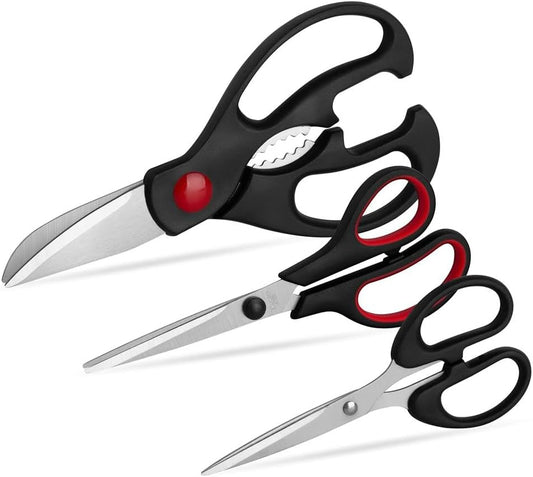`QtoiKce Kitchen Shears Set – 3 Pack Stainless Steel