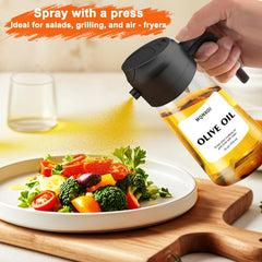2-in-1 Glass Oil Sprayer & Dispenser – 16oz/470ml Olive Oil Bottle